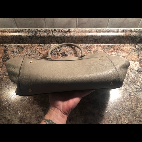 Tory Burch French Grey Triple Zip Handbag Tote - Picture 4 of 7